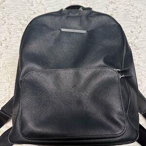 Tumi Saffiano Black Leather Travel Laptop Backpack